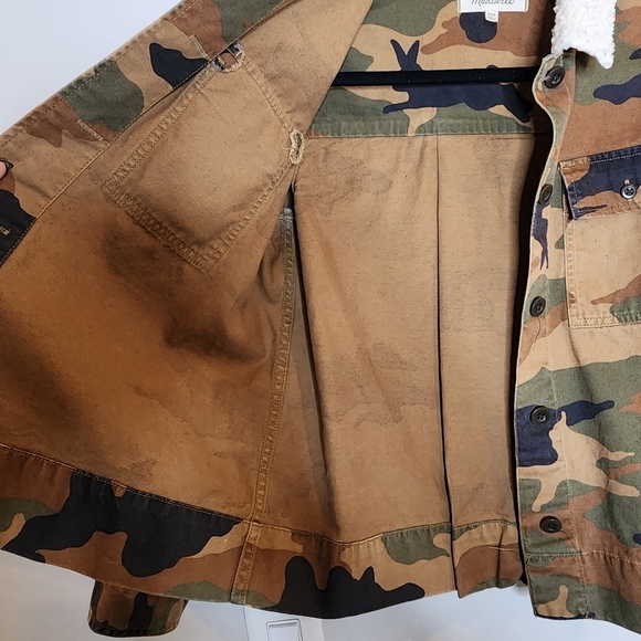 Madewell Northward Cropped Army Jacket in Cottontail Camo: Sherpa Edition. XXS. - Picture 8 of 16